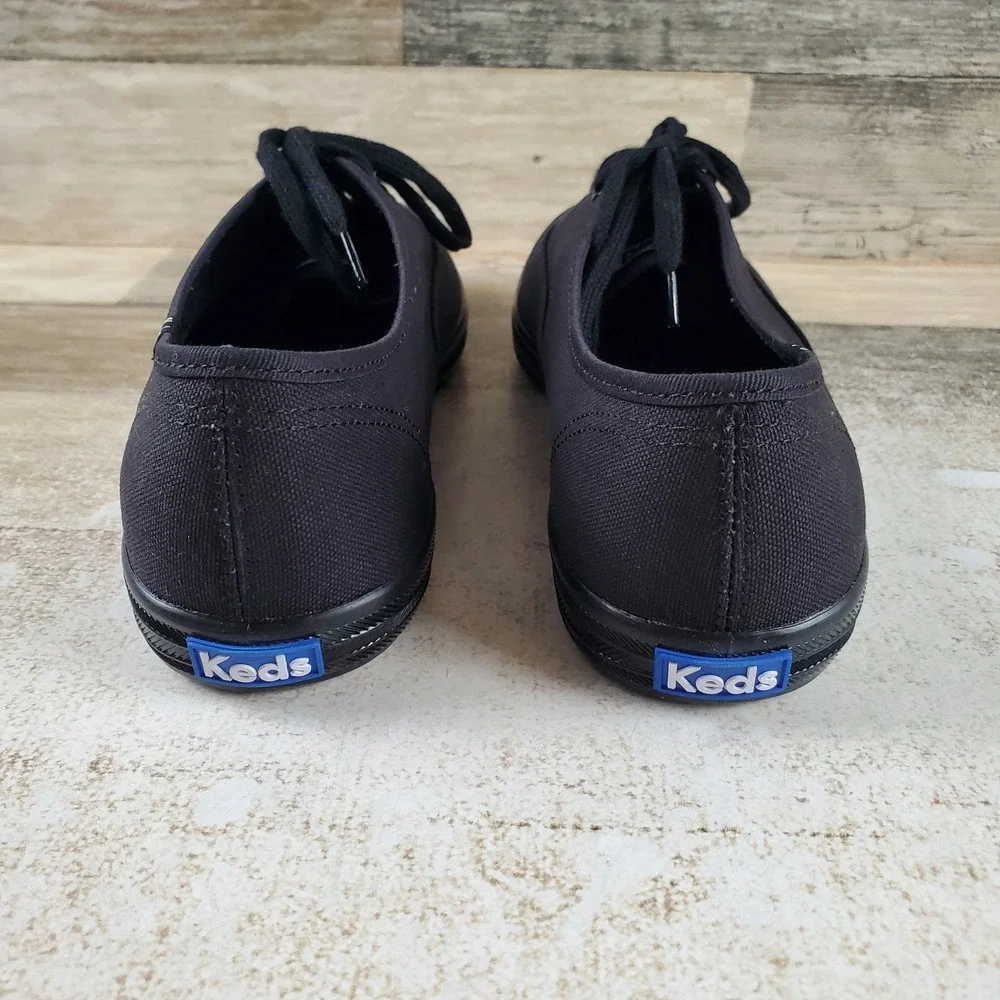 Keds Champion Originals Womens Shoes Sz 9 W Running Black Canvas Lace Up Sneaker